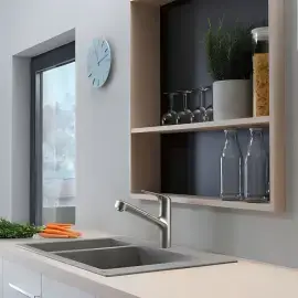 Змішувач для кухні Focus M42 Hansgrohe 71814800 Stainless Steel Finish — вид спереду