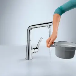 Змішувач для кухні Metris Select M71 Hansgrohe 14883000 Chrome — бічний ракурс