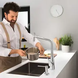 Смеситель для кухни Metris Select M71 Hansgrohe 73816000 — вид сзади