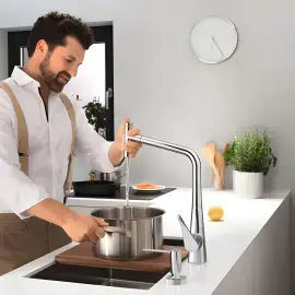 Змішувач для кухні Metris Select M71 Hansgrohe 73820000 Chrome — вид ззаду