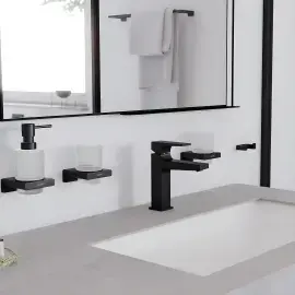 Змішувач для раковини Metropol Hansgrohe 32507670 Matt Black — бічний ракурс
