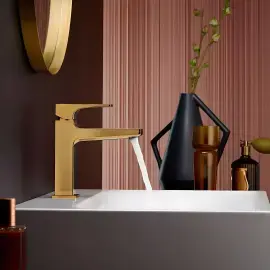 Змішувач для раковини Metropol Hansgrohe 32507990 Polished Gold Optic — вид спереду
