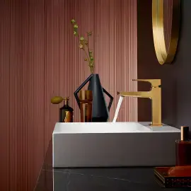 Змішувач для раковини Metropol Hansgrohe 32507990 Polished Gold Optic — бічний ракурс