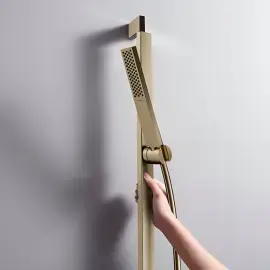 Ручний душ 1jet Pulsify E Hansgrohe 24321140 Brushed Bronze — бічний ракурс