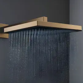 Верхній душ 1jet Pulsify E Hansgrohe 24330140 Brushed Bronze — вид спереду