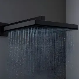 Верхній душ 1jet Pulsify E Hansgrohe 24330670 Matt Black — вид спереду