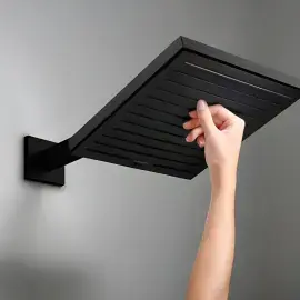 Верхній душ 1jet Pulsify E Hansgrohe 24331670 Matt Black — вид спереду