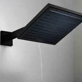 Верхній душ 1jet Pulsify E Hansgrohe 24331670 Matt Black — бічний ракурс