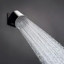 Верхній душ 1jet Pulsify S Hansgrohe 24132670 Matt Black — вид спереду