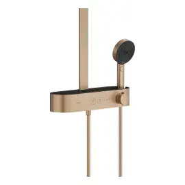 Душова система з термостатом Pulsify S Hansgrohe 24240140 Brushed Bronze — вид спереду