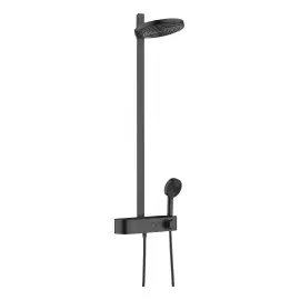 Душова система з термостатом Pulsify S Hansgrohe 24240670 Matt Black — вид на білому тлі