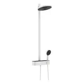 Душова система з термостатом Pulsify S Hansgrohe 24240700 White Matt — вид на білому тлі
