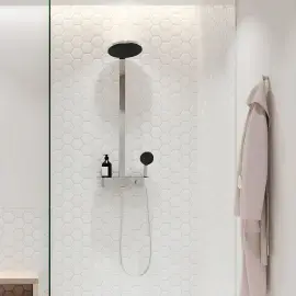 Душова система з термостатом Pulsify S Hansgrohe 24241000 Chrome — бічний ракурс