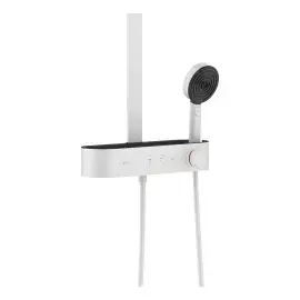 Душова система з термостатом Pulsify S Hansgrohe 24241700 White Matt — бічний ракурс