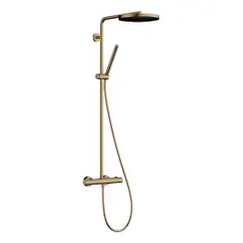 Душова система з термостатом Pulsify S Puro Hansgrohe 24223140 Brushed Bronze — вид на білому тлі