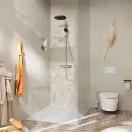 Душова система з термостатом Pulsify S Puro Hansgrohe 24236000 Chrome — вид спереду