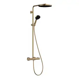 Душова система з термостатом Pulsify S Puro Hansgrohe 24236140 Brushed Bronze — вид на білому тлі