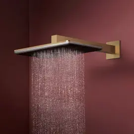 Верхній душ 1jet Raindance Alive Q Hansgrohe 24530140 Brushed Bronze — бічний ракурс