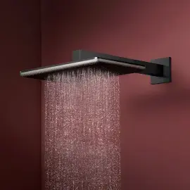 Верхній душ 1jet Raindance Alive Q Hansgrohe 24530340 Brushed Black Chrome — бічний ракурс
