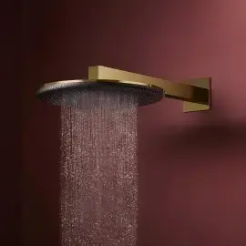 Верхній душ 1jet Raindance Alive S Hansgrohe 24520990 Polished Gold Optic — бічний ракурс