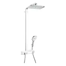 Душова система з термостатом Raindance E Hansgrohe 27288400 White / Chrome — вид спереду