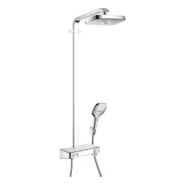 Душова система з термостатом Raindance Select E Hansgrohe 27126000 Chrome — вид спереду