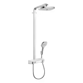 Душова система з термостатом Raindance Select E Hansgrohe 27126400 White / Chrome — вид на білому тлі