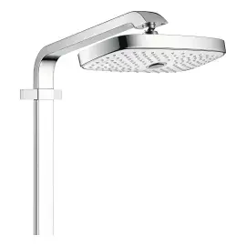 Душова система з термостатом Raindance Select E Hansgrohe 27126400 White / Chrome — бічний ракурс