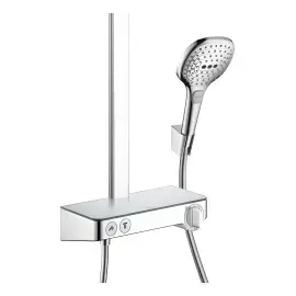 Душова система з термостатом Raindance Select E Hansgrohe 27127000 Chrome — бічний ракурс