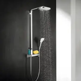 Душова система з термостатом Raindance Select E Hansgrohe 27127000 Chrome — вид ззаду