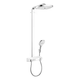 Душова система з термостатом Raindance Select E Hansgrohe 27127400 White / Chrome — вид на білому тлі