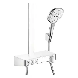 Душова система з термостатом Raindance Select E Hansgrohe 27127400 White / Chrome — бічний ракурс
