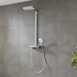 Душова система з термостатом Raindance Select E Hansgrohe 27127400 White / Chrome — вид згори