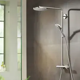 Душова система з термостатом Raindance Select S Hansgrohe 27633000 Chrome — вид спереду