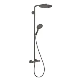 Душова система з термостатом Raindance Select S Hansgrohe 27633340 Brushed Black Chrome — вид на білому тлі