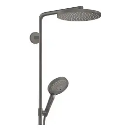Душова система з термостатом Raindance Select S Hansgrohe 27633340 Brushed Black Chrome — вид спереду