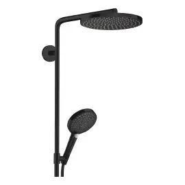 Душова система з термостатом Raindance Select S Hansgrohe 27633670 Matt Black — вид спереду