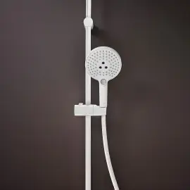 Душова система з термостатом Raindance Select S Hansgrohe 27633700 White Matt — вид ззаду