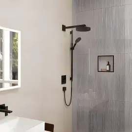 Верхній душ 1jet Rainfinity Hansgrohe 26228670 Matt Black — вид спереду