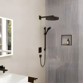 Верхній душ 1jet Rainfinity Hansgrohe 26231670 Matt Black — вид спереду