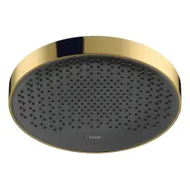 Верхній душ 1jet Rainfinity Hansgrohe 26231990 Polished Gold Optic — вид на білому тлі