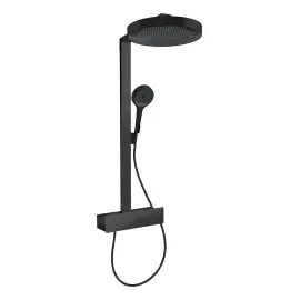 Душова система з термостатом Rainfinity Hansgrohe 26853670 Matt Black — вид на білому тлі