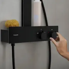 Душова система з термостатом Rainfinity Hansgrohe 26853670 Matt Black — вид всередину