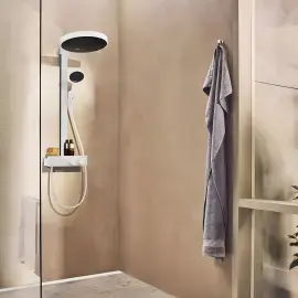 Душова система з термостатом Rainfinity Hansgrohe 26853700 White Matt — бічний ракурс