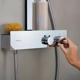 Душова система з термостатом Rainfinity Hansgrohe 28742000 Chrome — вид ззаду
