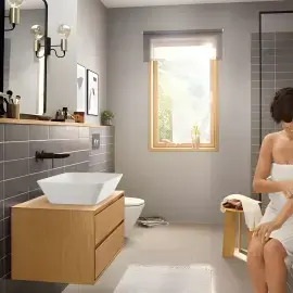 Змішувач для раковини Rebris E Hansgrohe 72568670 Matt Black — бічний ракурс
