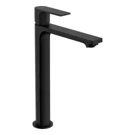 Змішувач для раковини Rebris E Hansgrohe 72581670 Matt Black — вид на білому тлі