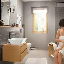 Змішувач для раковини Rebris E Hansgrohe 72591670 Matt Black — бічний ракурс