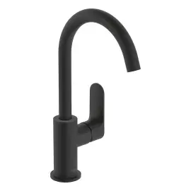 Змішувач для раковини Rebris S Hansgrohe 72536670 Matt Black — вид на білому тлі