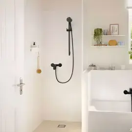 Змішувач для душу Rebris S Hansgrohe 72640670 Matt Black — вид спереду